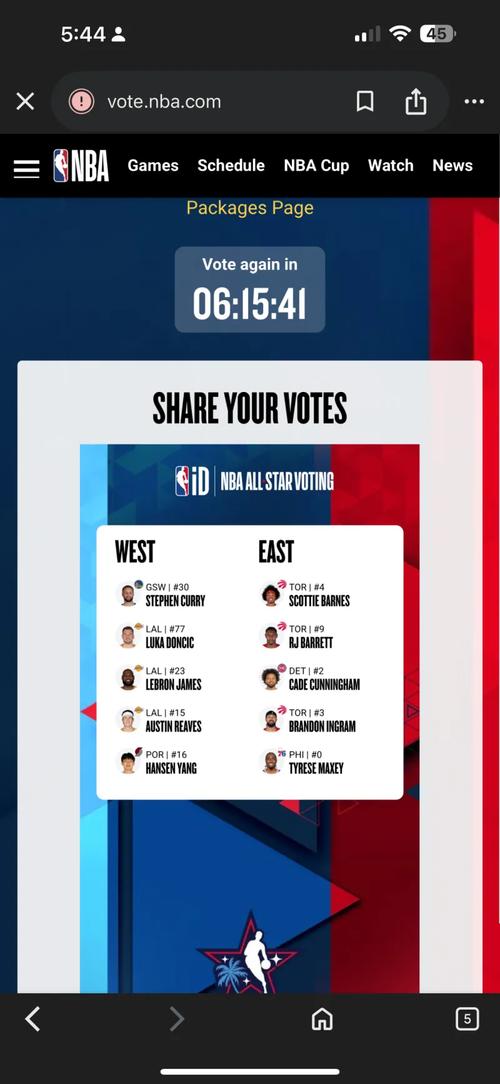 nba全明星投票结果公布时间