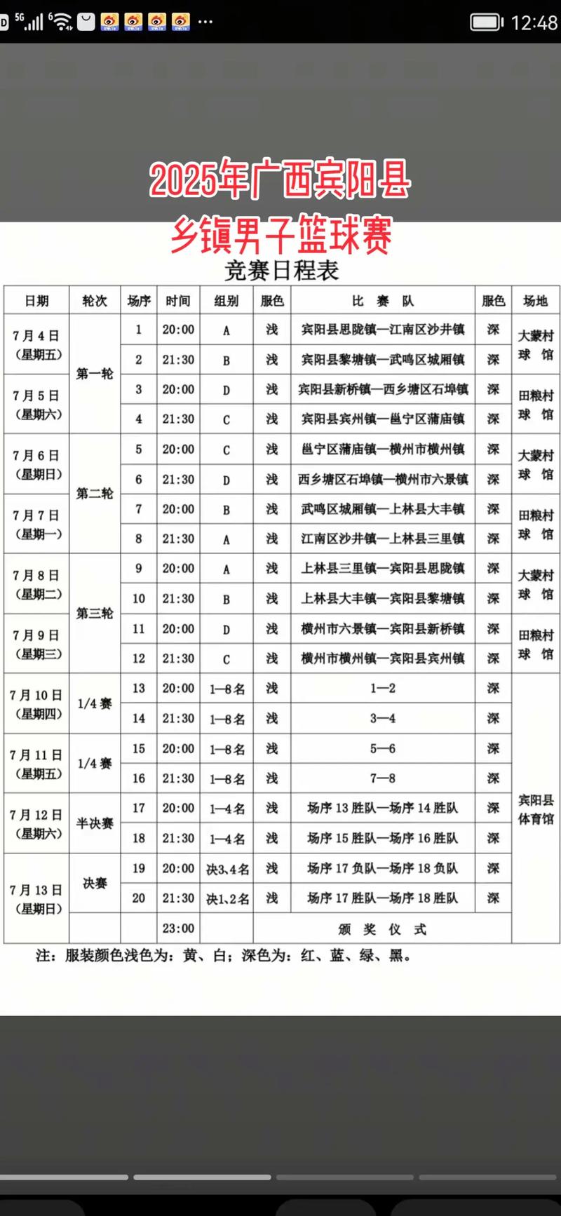 篮球赛程2025赛程表